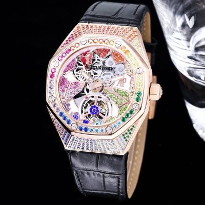 Rose Gold Rainbow Audemars Piguet Royal Oak Concept GMT Replica Watch